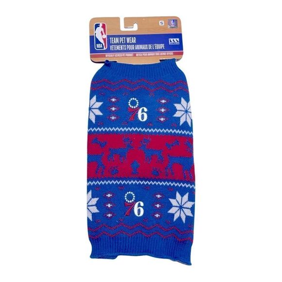 NBA Officially Licensed Philadelphia 76ers Petwear Knit Dog Sweater Small NWT - Picture 2 of 9